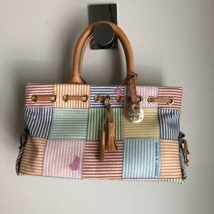 Dooney & Bourke patchwork striped handbag pastel